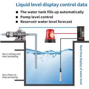 Submersible 4-20ma Water Level Pressure Controller with IP65 Protection and Temp