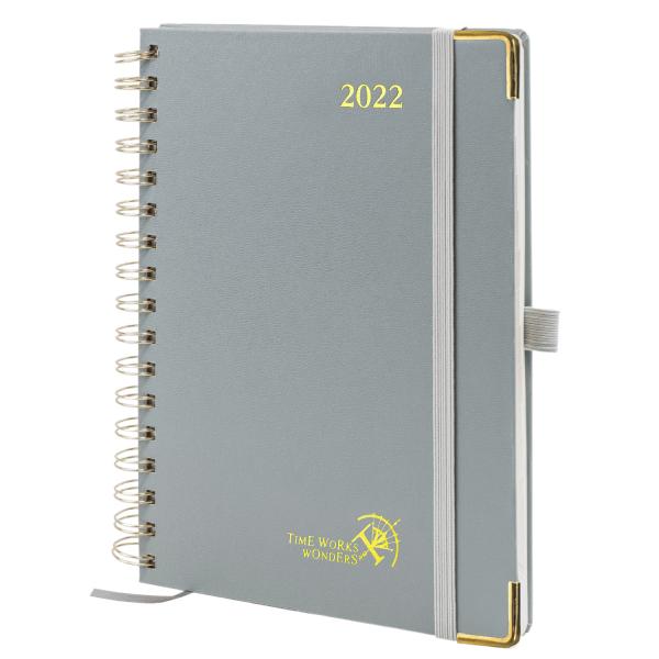Quality FSC Grey Vertical Layout Custom 2023 Planner WIth Medal Corners wholesale
