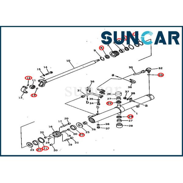 Quality Hydraulic Seals 707-98-36440 Blade Lift Komatsu Seal Kits D60P-11 D60P-8 Cylinder Service Kit wholesale