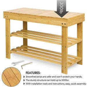 Other Home Storage Shoe Rack Storage Bench Bamboo Organizer with Storage Drawer