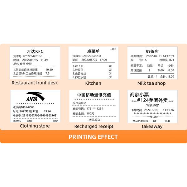 AC Adapter Included 58mm Usb Bluetooth Thermal Printer for Barcode and Receipt Printing