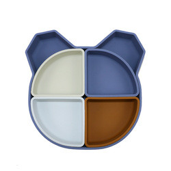 Bear Panda Shape Toddler Silicone Plates Set Non Toxic Eco Friendly
