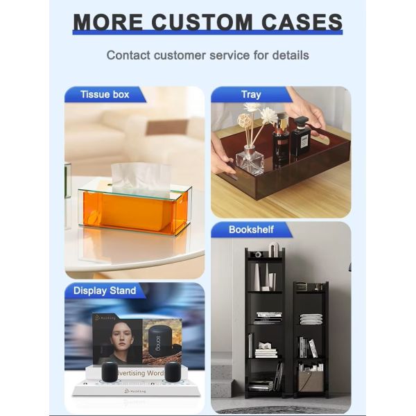 Custom-sized Acrylic Plexiglass Display Cases Acrylic Rectangle Square Clear Plastic Box Candy Cube Box