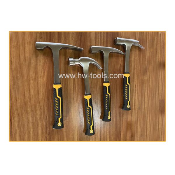 Mason's hammer masonary tool with forged steel construction & shock reduction grip