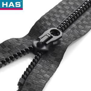 Cheap #5 Resin Zipper with Close-end and Black Plastic Strip For suitcase for sale