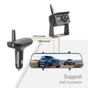 Wireless Mirror Dash Cam Backup Camera 10 Inch AHD Car Charger Receiver DVR Kit