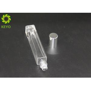 10ml Thick Bottom Empty Square Roll On Glass Bottles With Silver Aluminum Cap