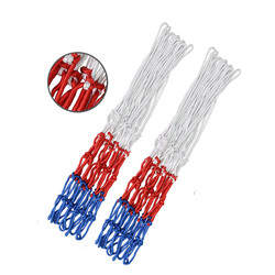 Portable 2 Pieces Replacement 170g Polyester White Red Basketball Net