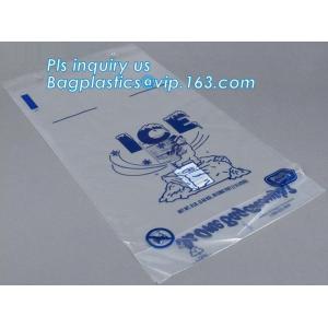 China ECO FRIENDLY ICE PACK BAGS, ECO GREEN PACKAGING, BIO ICE BAG, disposable drawstring top crystal clear ice plastic bag, on sale
