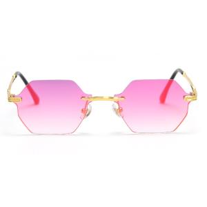UV400 Stylish Polarized Sunglasses Elegant Irregular Lens Women Rimless