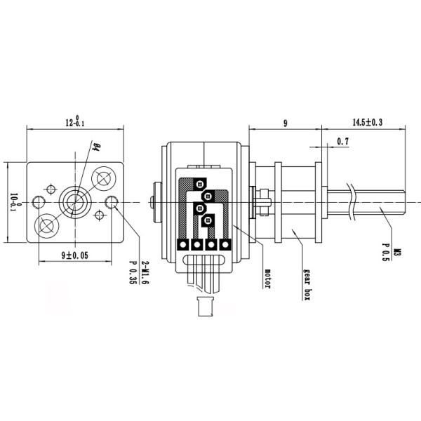15mm 2 Phase 4 Wire Geared Stepper Motor With Gear Box RoHS Certified