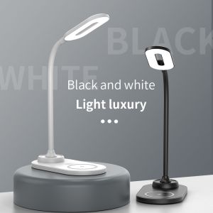 Ultra fast wireless charging，multifunctional touch desk lamp，bedside table