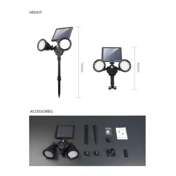 Human Motion Sensor Intelligent Solar Panel Wall Light