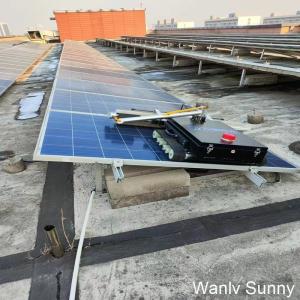Solar Panel Cleaning System with Nylon Rolling Brush and Cold Water Cleaning