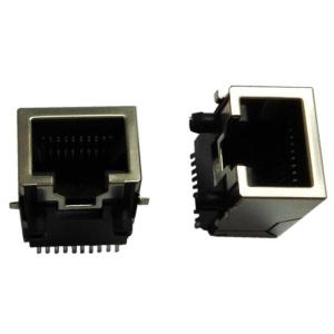 Cheap PCB Mount Ethernet 10 Pin Rj45 Connector With Integrated Magnetics Right Angle for sale