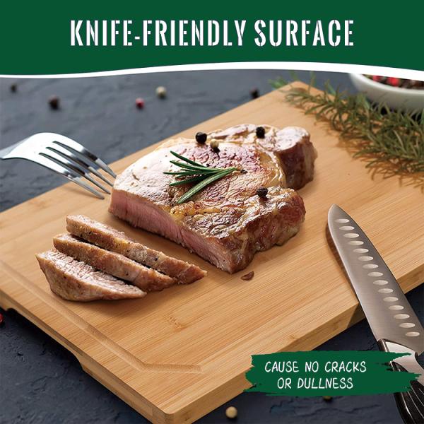 OEM/ODM Accepted Custom Engraved 3 Sizes Solid Bamboo Chopping Board Set for Kitchen