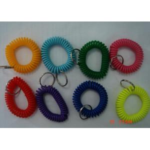 Promotional colorful plastic spiral wrist coil with split ring high quality