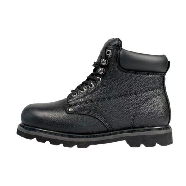 Black Cowhide Boots Oil Resistant Goodyear Welted Work Boots Unisex