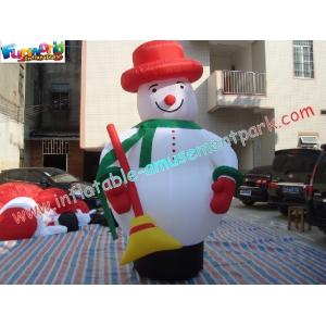 Customized Outside Inflatable Christmas Decorations PVC 5M Snowman