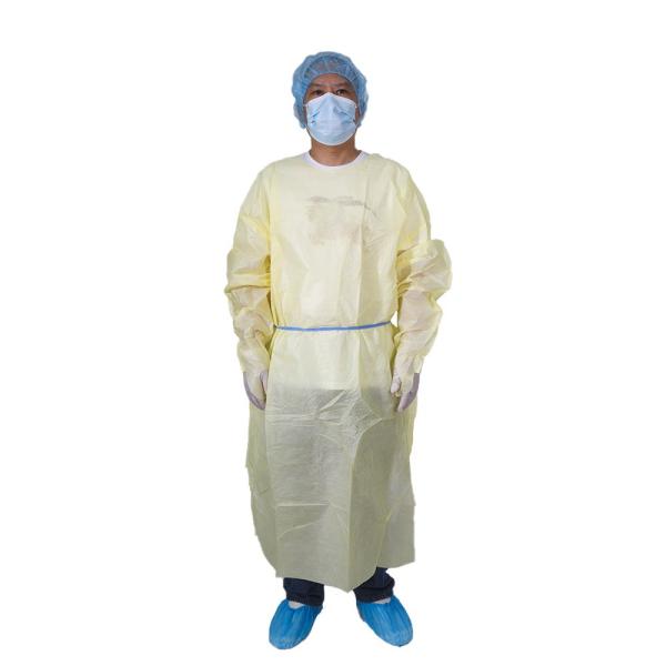 Quality SMMS Disposable Isolation Gown For Medical Short Front Long Back Thumb Loop wholesale