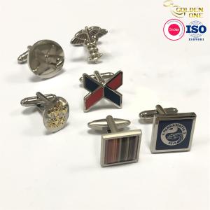 Custom Metal Engraved Cufflinks , Soft Enamel Car Shape Men Square Cufflink