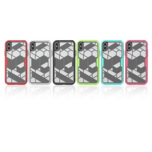 2017 Geometry Pattern Hybrid Shockproof Dual LayersTPU PC Mobile Phone Case For