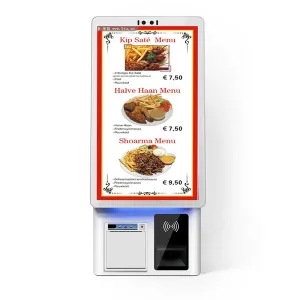 Cheap Indoor Restaurant Ordering Kiosk 10 Point Capacitive Touch White Color for sale