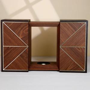 Custom Walnut Wine Display Box Laser Engraving With LED Light