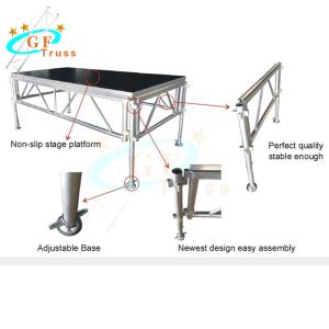 Wooden Aluminum Stage Platform With Stair Guardrails