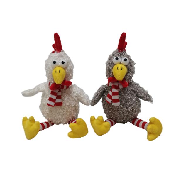 Quality Easter Plush Toy 2 CLR Chickens With Squeeze Box wholesale