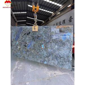 Big Slab Polished Shinning Labradorite Blue Granite Countertop and Island Table