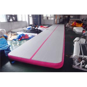 Cheap Pink Small Blow Up Gymnastics Mat , Inflatable Tumble Track For Home for sale