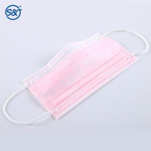 Non woven pink 3 ply layer 3 disposable Face Mask