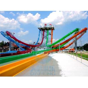 4 Lanes Extreme Aqualoop Water Slide Translucent Looping Water Slides