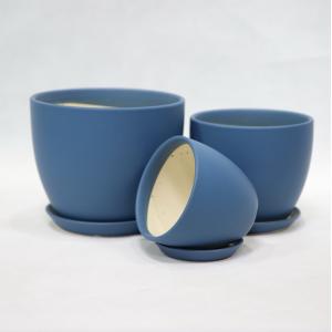 Fireproof High Glossy Finish Round Ceramic Pots For Plants