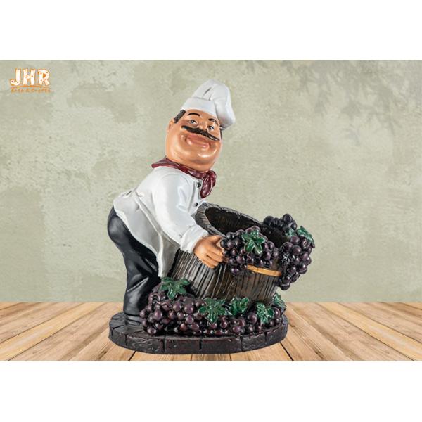 Chef Table Decor Polyresin Statue Figurine Resin Chef Wine Holder Small Chef