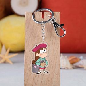 Cartoon Character Gravity Falls Printed Transparent Acrylic Keychain With Metal