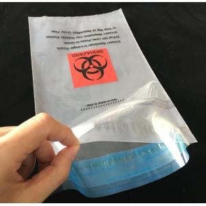 Cheap printing self adhesive biohazard waste bag, autoclave biohazard specimen transport bag, Medical Biohazard Plastic Poly B for sale