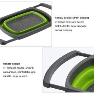 BPA Free Square Silicone Collapsible Colander Strainer