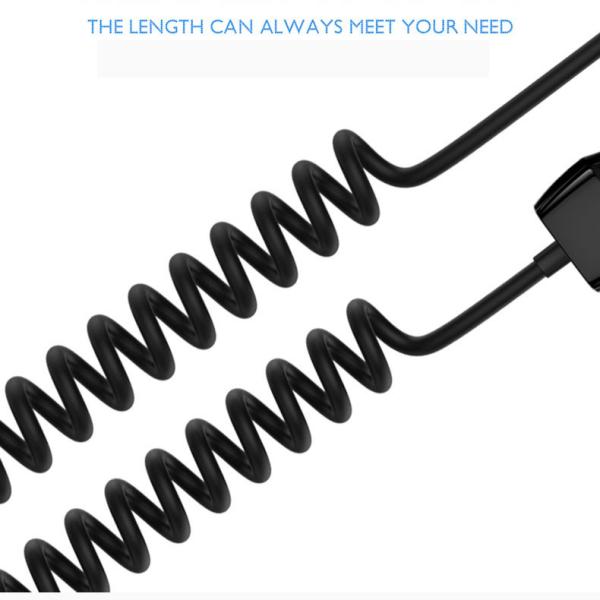 ABS 1.3m Car Fast Charger Adapter Elastic Charging Cable Type C Port