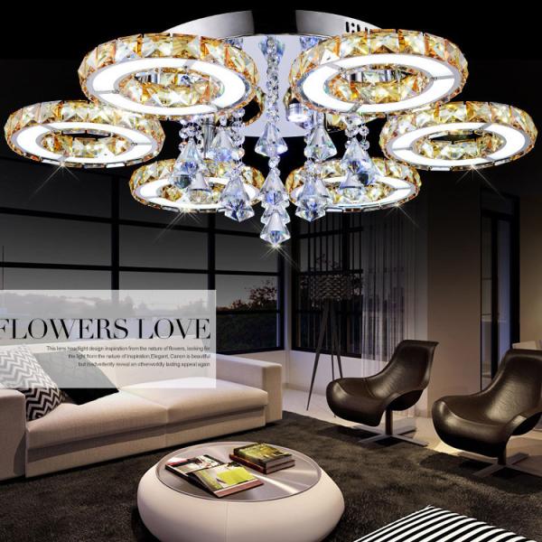 Quality Modern Hotel LED Ceiling Light Gold Clear Crystal Chandeliers wholesale