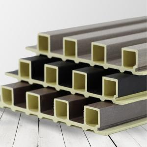 China 3D Surface WPC Insulated Slat Wood PVC Decorate Wall Panel for Interior Refurbishment on sale