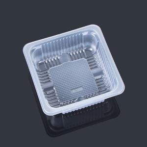 China Disposable White 8.5*8.5*3.5cm Mooncake Plastic Pastry Box on sale