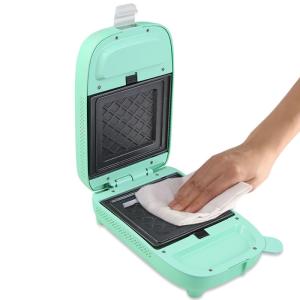 600w Electric Printing Sandwich Waffle Toaster Egg Microfiber 3 Plates Maker