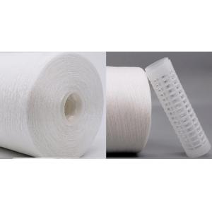 Raw white Yarn Dyeing plastic cone 100% Polyester Ring Spun Yarn