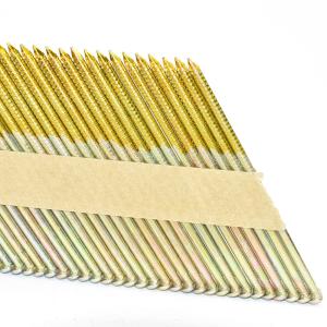 Flat / Checkered Head Paper Strip Nails Electro Galvanized For Building