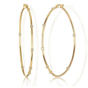 China Hip Hoop Earrings 925 Sterling Silver Personalized Name Gold Earrings Design For Women And Girls on sale