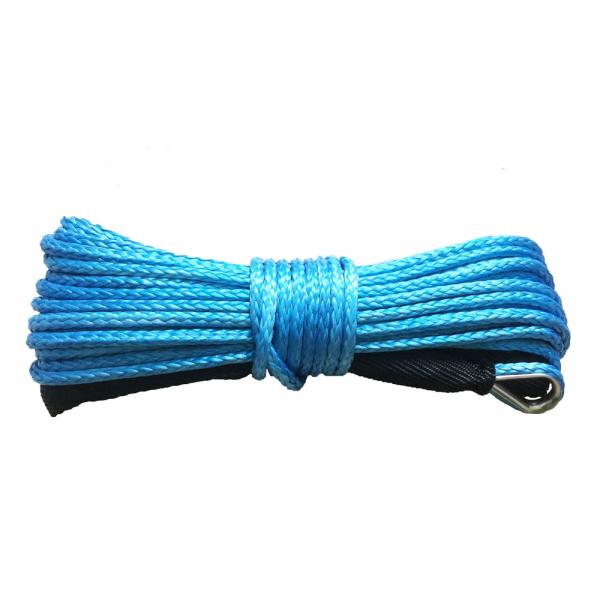 Quality No Kink 8mm X 15m Synthetic Winch Rope Prestretched Smooth Tight Structure wholesale