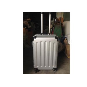 China Key Locked Aluminum Suitcase Luggage Silver 4 Wheels With 210D Lining on sale