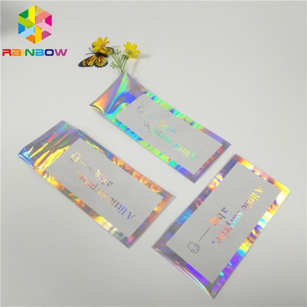 Quality Hologram Envelop Foil Bag Aluminium Foil Pouch Self Adhesive Three Sided Seal wholesale